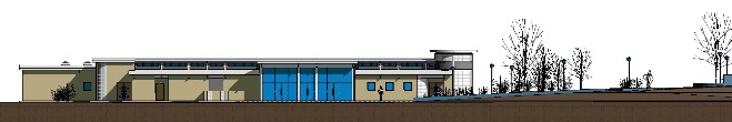 Elevation overlooking playing fields